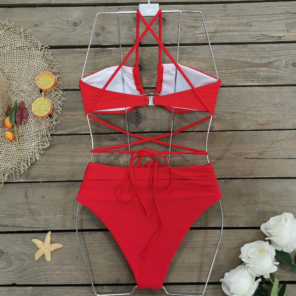 Floral Bikini Set With Cover Up Chic Beachwear