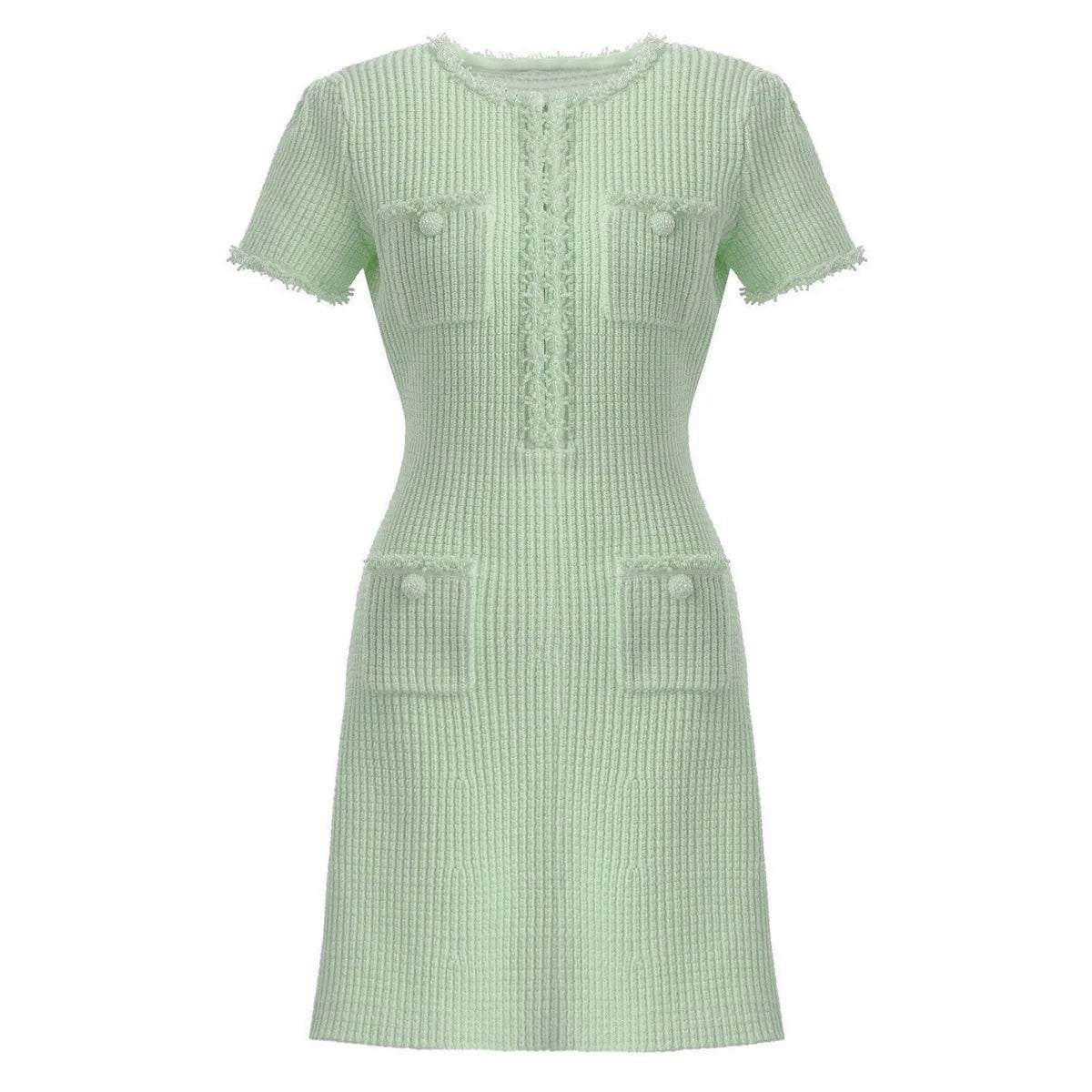 Beaded Knit A Line Dress