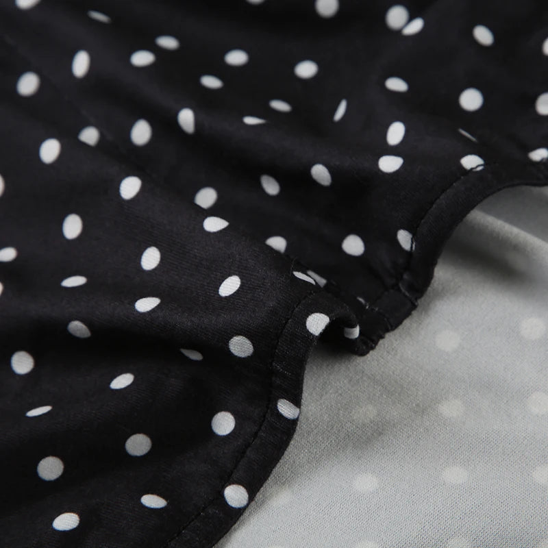 Polka Dot Halter Dress For Women Backless Mini
