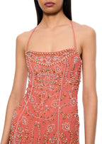 Elegant Crystal Beaded Tiered A Line Floor Length Prom Gown With Detachable Shawl Evening Dress