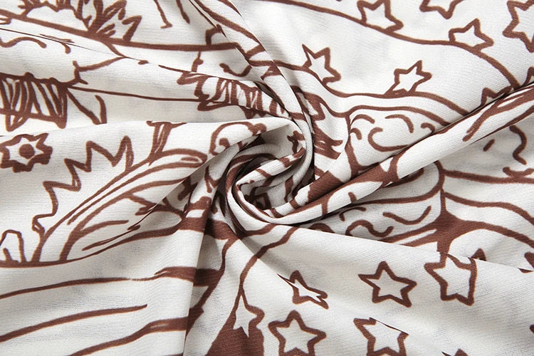 See Through Sling Dress Backless Mini For Women Flirty Cartoon Print