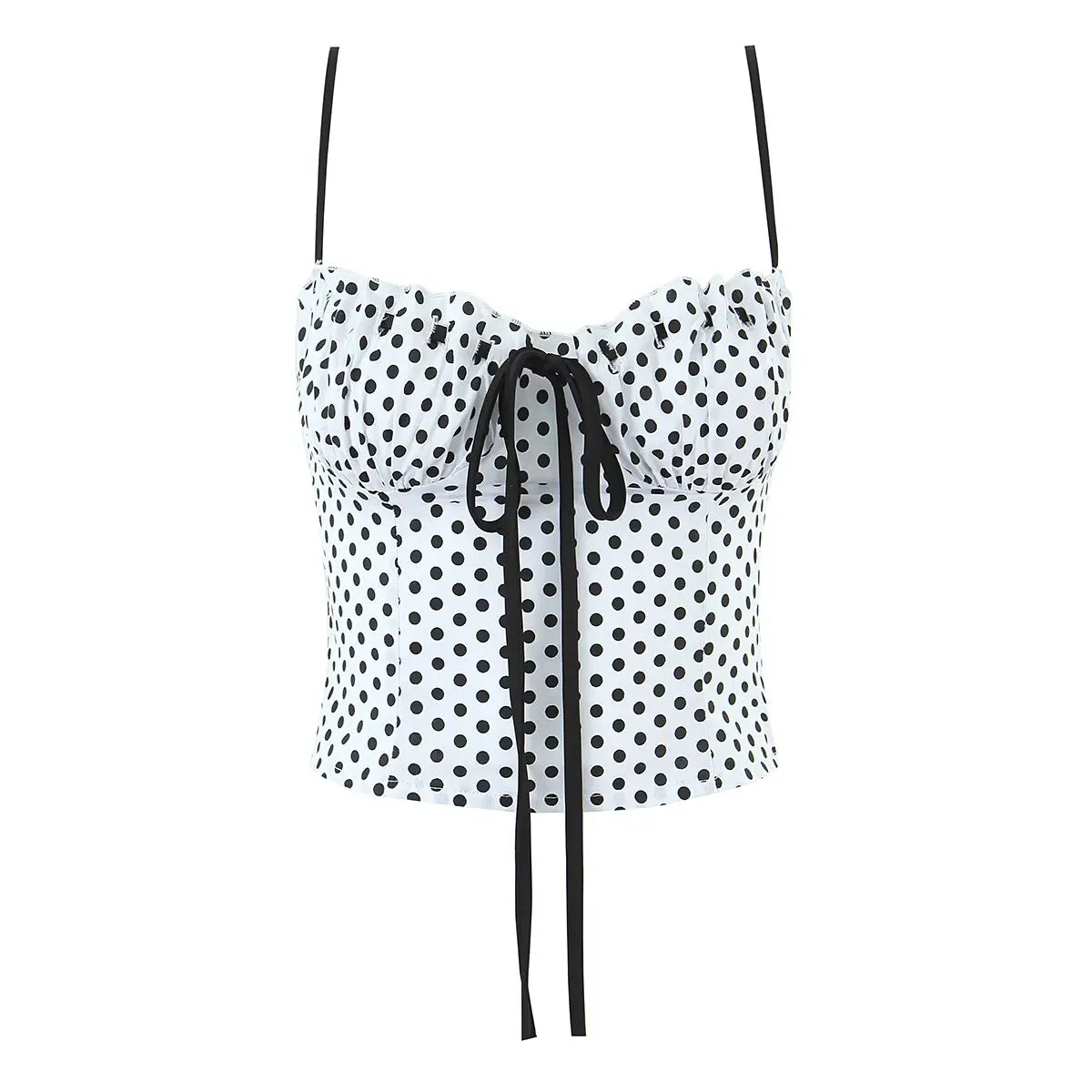 Sexy Sweet Girl Plaid Polka Dot Camis Cotton Top