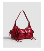 Urban Minimalist Women's Shoulder Bag in PU Leather With Zipper