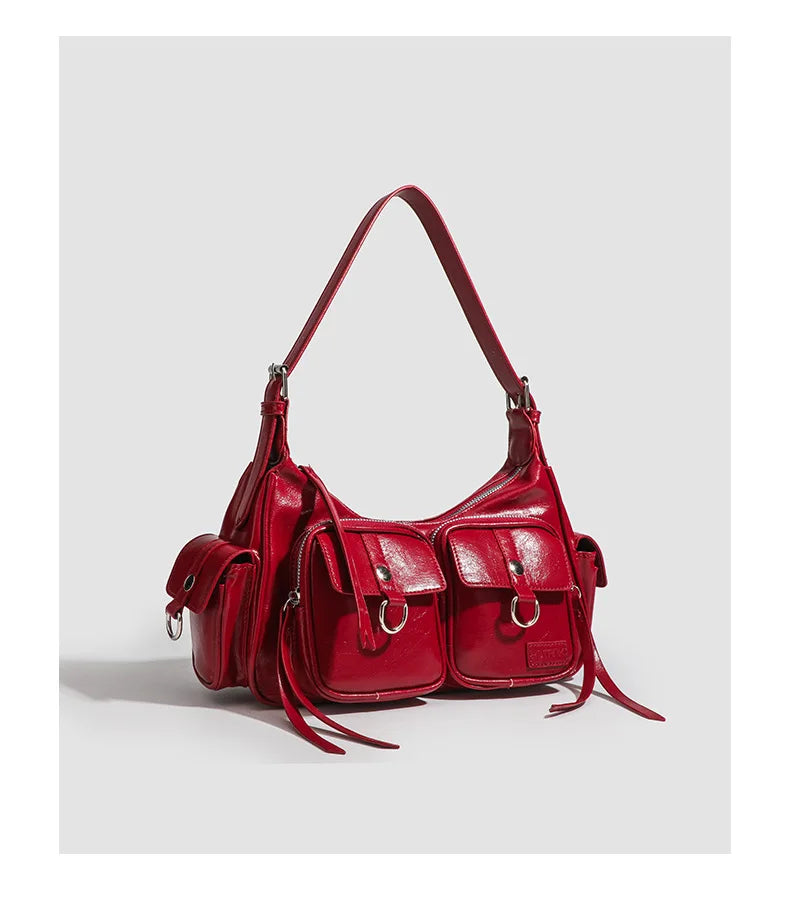 Urban Minimalist Women's Shoulder Bag in PU Leather With Zipper