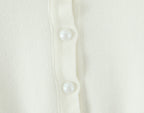 Lacing Up Bow Woodears O neck Open Buttons Through Crop Pointelle Knitted Cardigan Sweater Woman Jumper Knitwear
