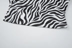 Zebra Print V Neck Backless Ruched Crop Tank Top