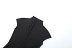 Elegant Asymmetric Shoulder Wrap Dress With Slim Fit Ankle Length