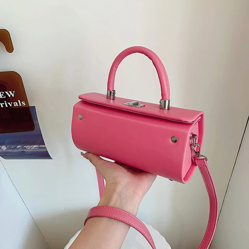 Elegant Womens Shoulder Crossbody With Pillow Accent Pu Leather Luxury Handbag