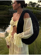 Women Fashion Yellow Off Shoulder Ruffled Two Piece Set Long Sleeve Crop Top Tiered Maxi Skirt