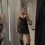 Beaded Sequin Two Piece Set Sleeveless Backless Crop Top And Mini Skirt Glam Outfit