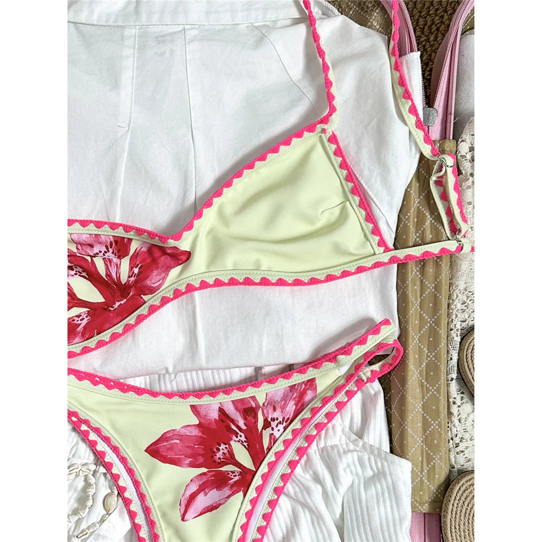 Floral Brazilian Bikini Set Two-Piece Swimsuit