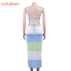 Backless Knit Maxi Dress With Straps