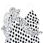 Backless Dot Print Floral Maxi With Spaghetti Straps
