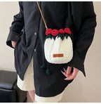 String Bucket Bag For Women Lightweight Crossbody Versatile Hollowout Design