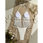 Hollow Out Tankini Halter Bikini Padded Two-pieces Bikini set