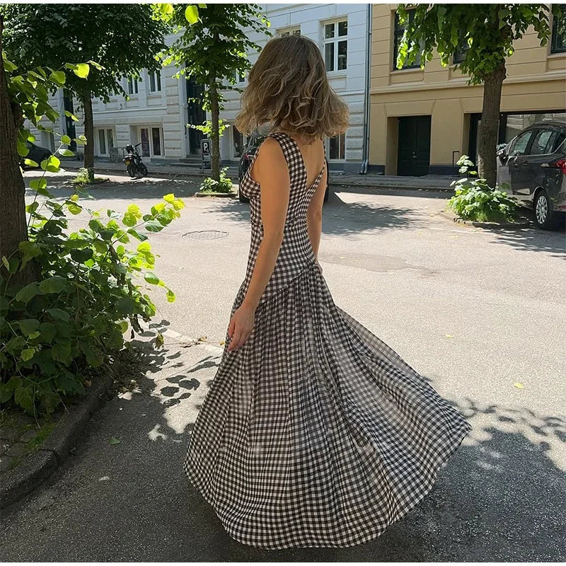 Polka Dot Pleated Maxi Dress With Slit V Neck Off Shoulder Sleeveless Evening Wear