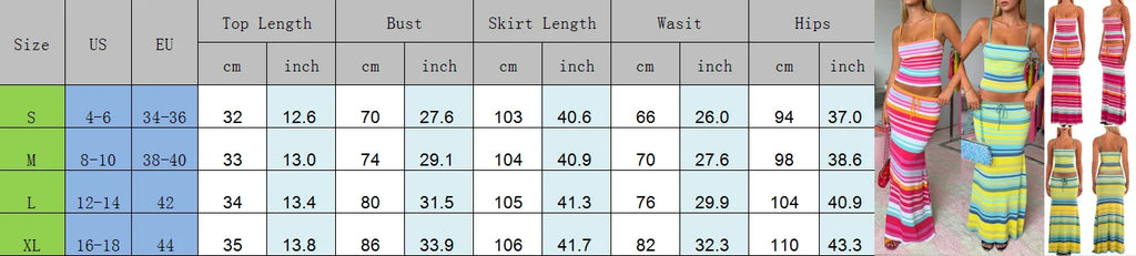Two Piece Summer Set With Sleeveless Tank And Drawstring Skirt
