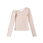 Lace Splice Long Sleeve Vneck Top For Night Out Chic