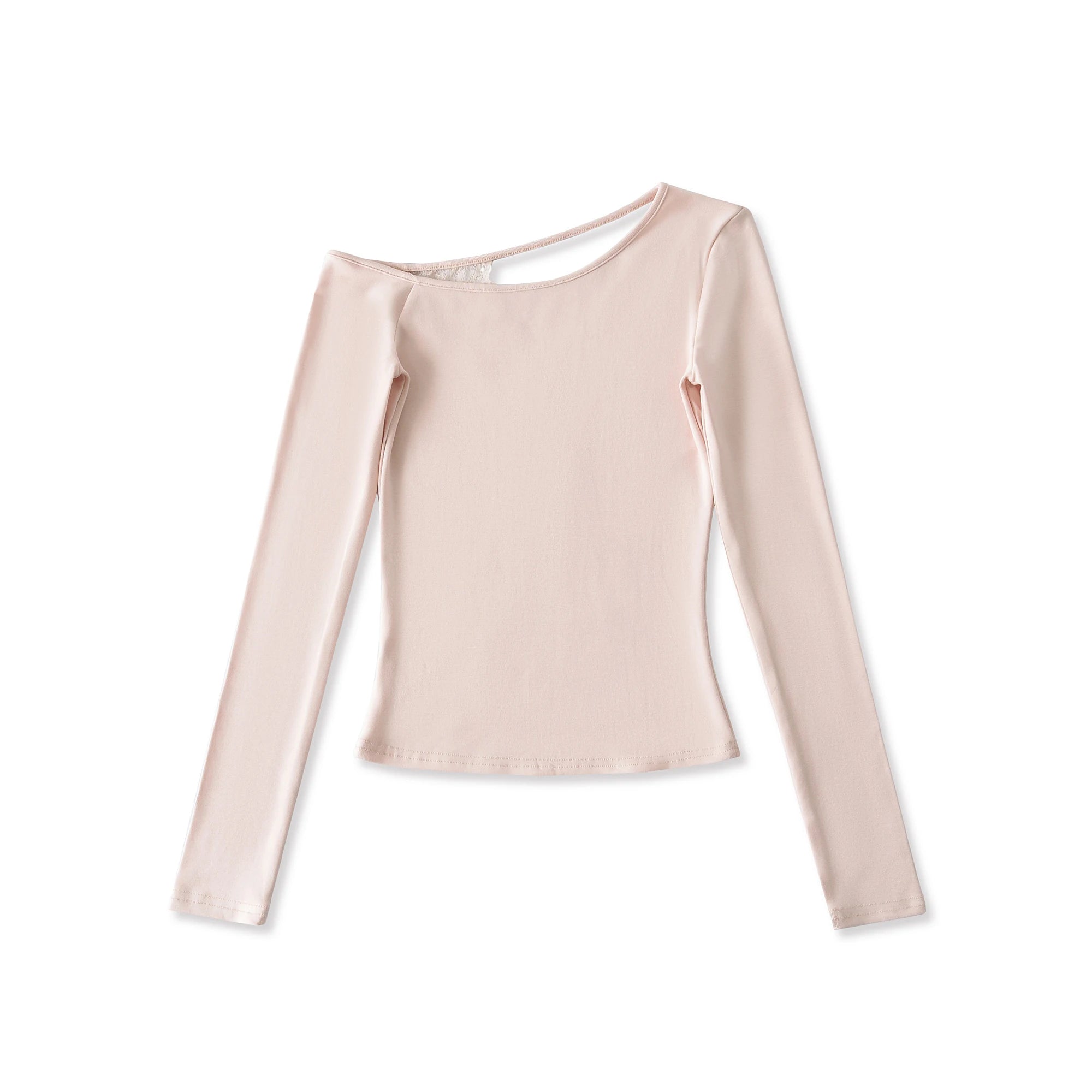 Lace Splice Long Sleeve Vneck Top For Night Out Chic