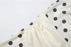 White Polka Dot Strapless Backless Tassel Bodycon Mini Dress