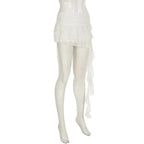 Irregular Mesh Ruffle Edge Low Waist Short Skirt