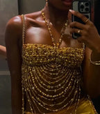 Handmade Chain Beaded Bralette Top