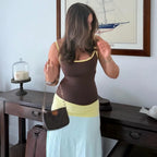Colorful Spaghetti Strap Maxi Dress Slim Backless Sundress