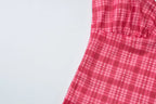 Coquette Plaid Set With Ruffle Trim Crop Top High Waist Shorts