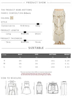 Irregular Tiered Flare Pants With Patchwork See Through