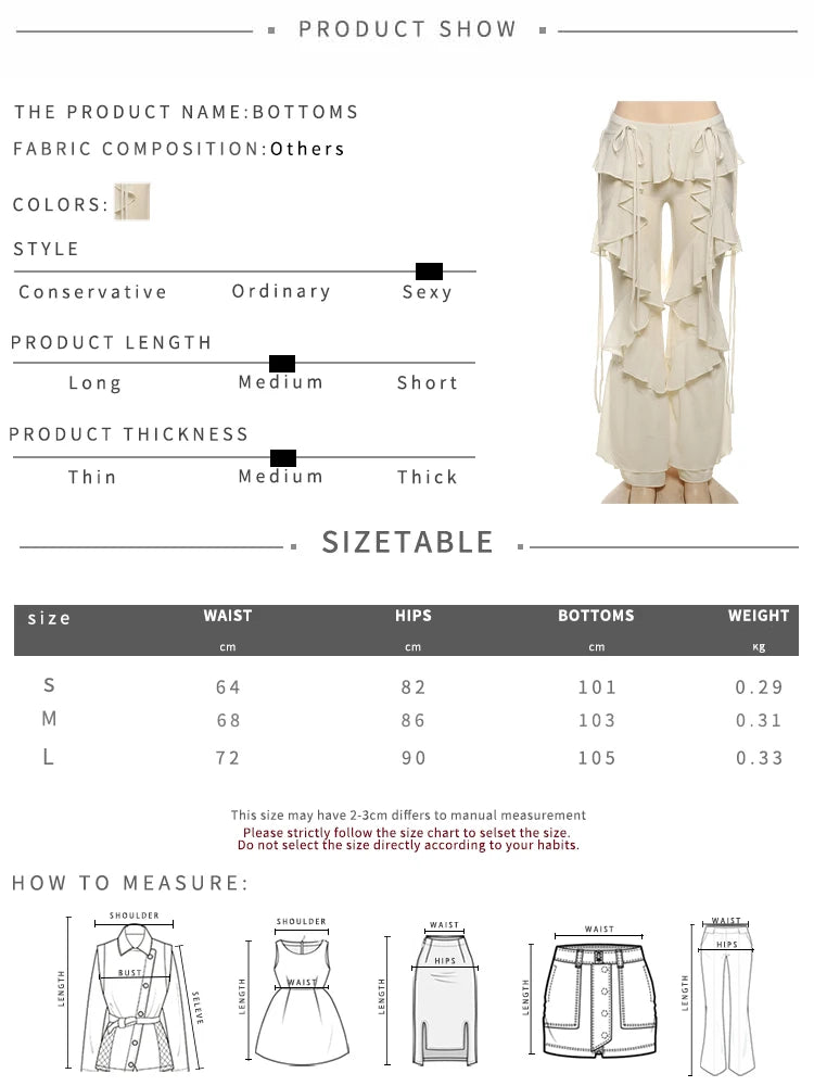 Irregular Tiered Flare Pants With Patchwork See Through
