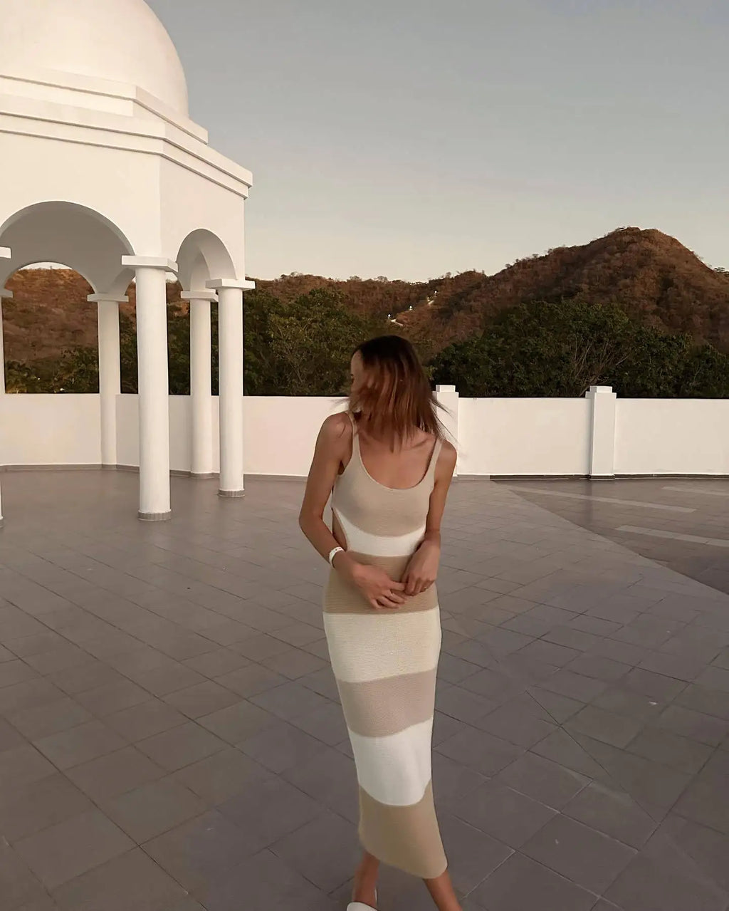Backless Knit Maxi Dress With Straps