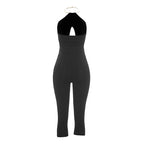 Urban Halter Crop Top And High Waist Capri Set With Metal Ring Detail Two-piece