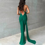 One Shoulder Backless Ruched Dress
