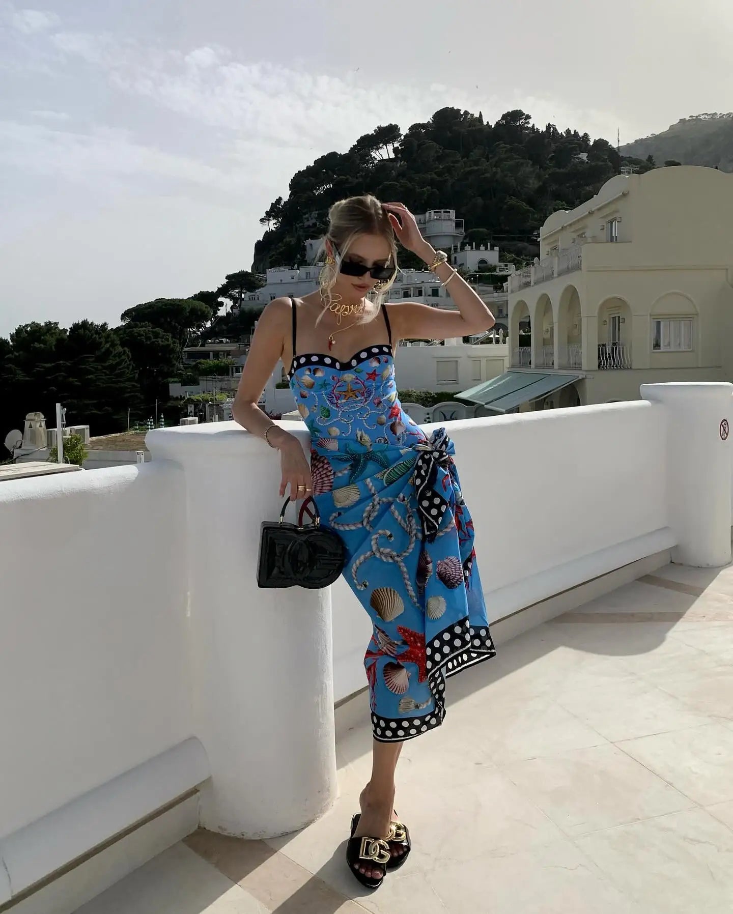 Playful Print Underwire One Piece Swimsuit With Skirt For Beach Summer Fun