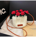 String Bucket Bag For Women Lightweight Crossbody Versatile Hollowout Design