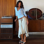 Fashion Irregular Lace Up Skirt