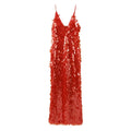 Gleaming Sequined V Neck Maxi Dress Sleeveless Backless High Waist Gown