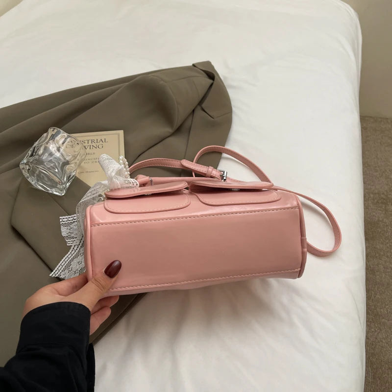 Minimalist PU Leather Crossbody With Pocket Design For Women Mini Square Shoulder Style