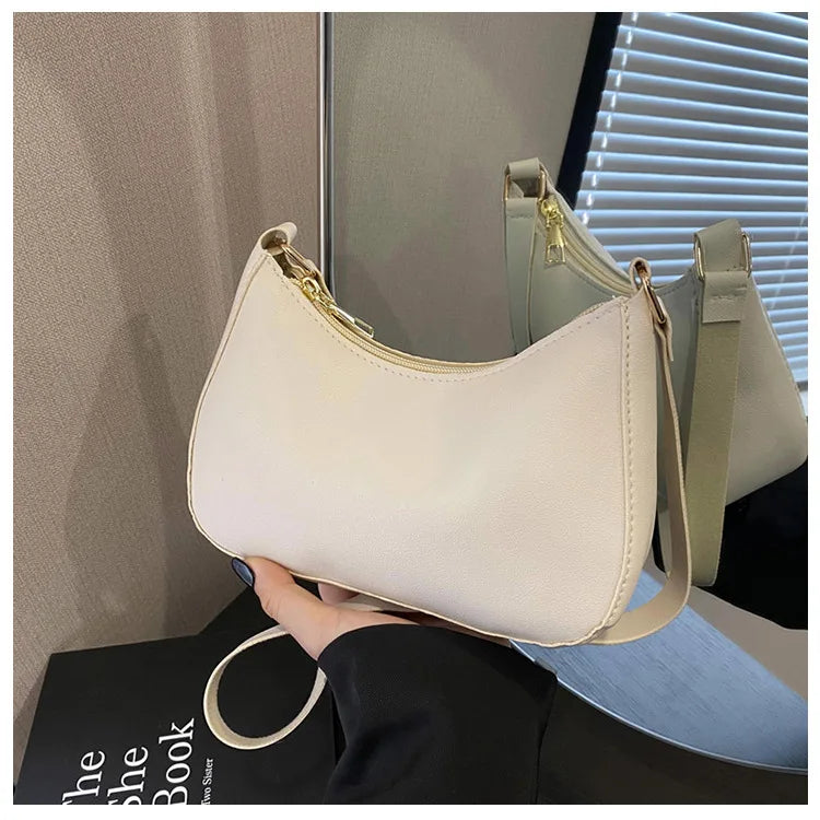 Solid Color Square Handbag Minimalist Crossbody Underarm Bag