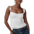 Fashion Women's Lace Floral Patchwork Cami Tops Sleeveless Open Back Low Cut