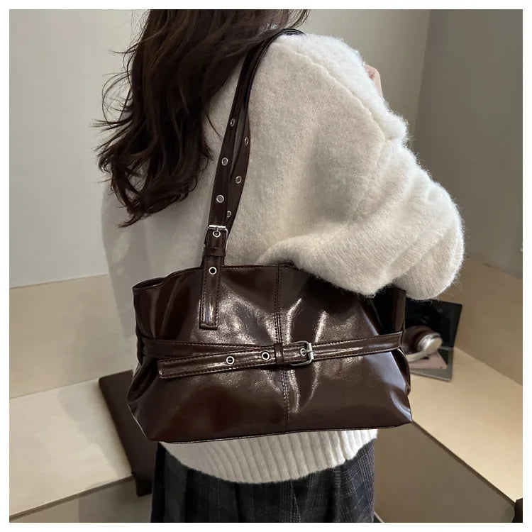 Vintage Inspired Minimalist Tote Bag With Top Handle Large Capacity