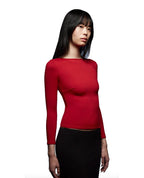 Long-Sleeve Slim-Fit Top With Multicolor High Elastic Base
