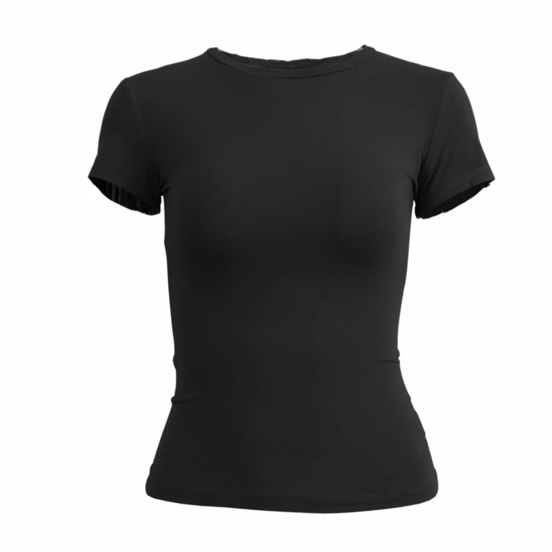 Slim Fit Knit Tee With O Neck