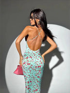 Floral Suspender Dress With Strapless