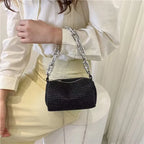 Mini Crossbody Rhinestone Bucket Bag With Glitter Chain Purse