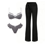 Patchwork Push Up Bikini Set Three Piece Beachwear