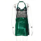 Sequin Backless Party Dress With Hanging Neck