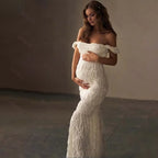 Elegant Maternity Pleated Maxi Gown With Flattering
