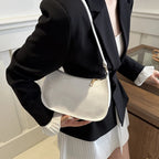 Retro Solid PU Leather Shoulder Bag For Women Chic Casual Hobo