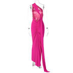 One Shoulder Backless Ruched Dress